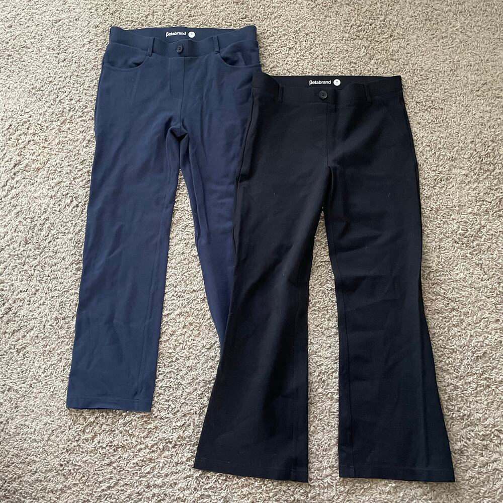 BetaBrand BUNDLE of TWO DPYP dress pants yoga pants navy/black sz MP